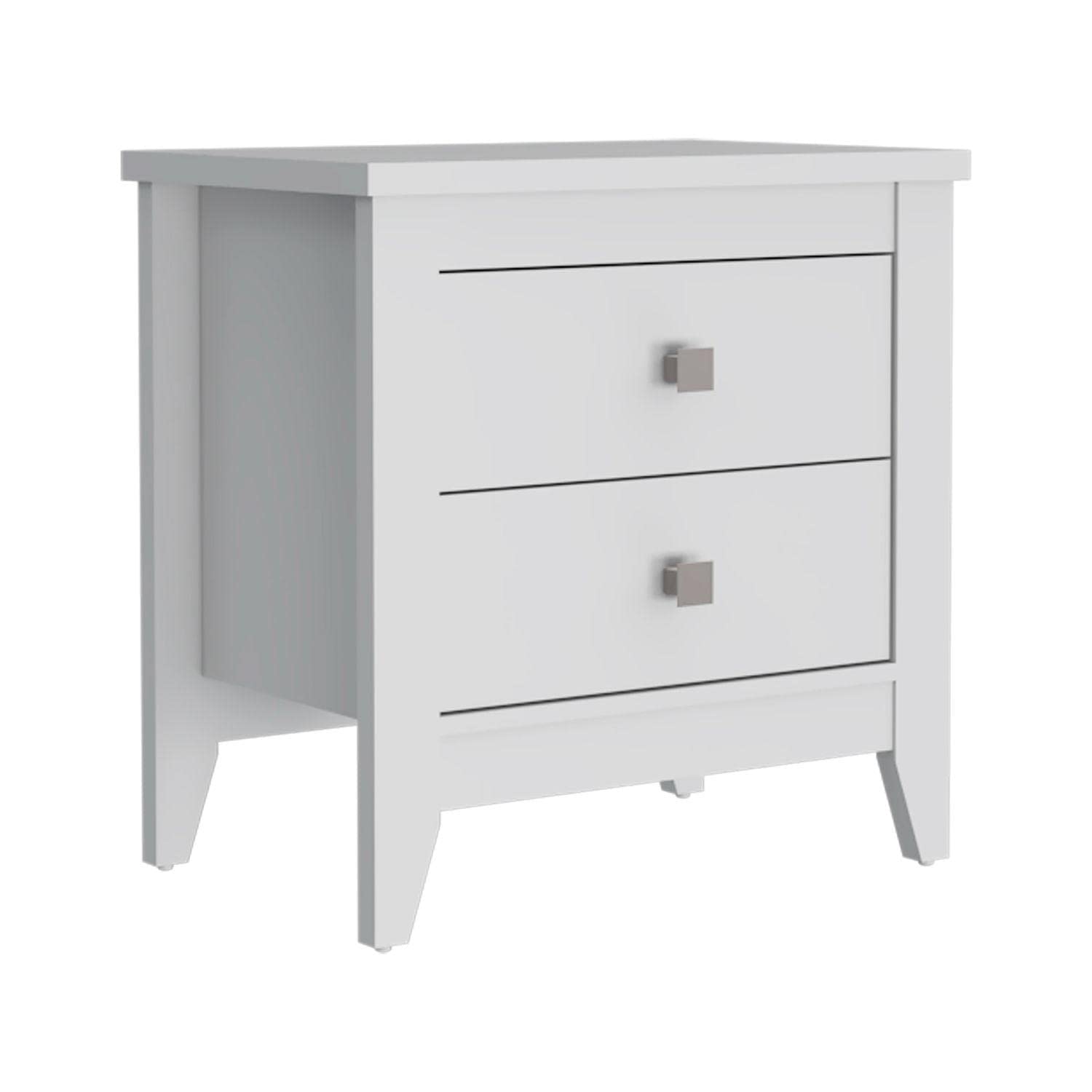 Nightstand 24&Quot; H, 2 Drawers, 4 Legs, Superior Top, Black